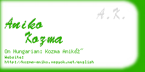 aniko kozma business card